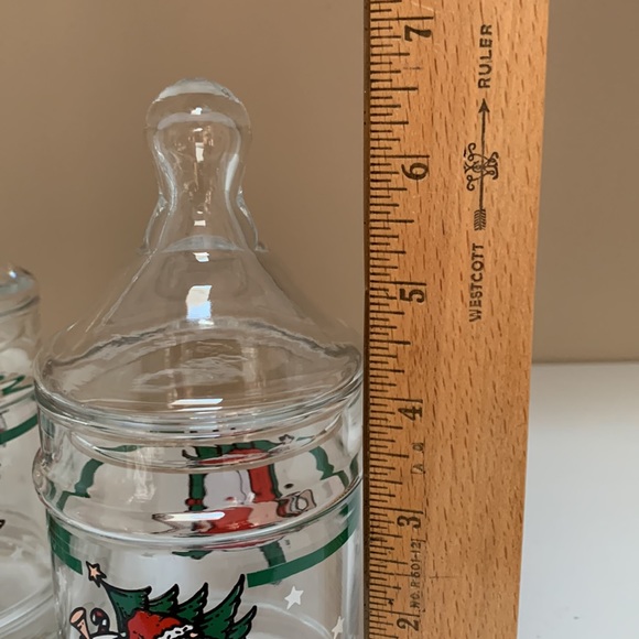 🎅🏻3 Vintage Anchor Hocking Glass Santa Candy Dishes - Picture 6 of 7